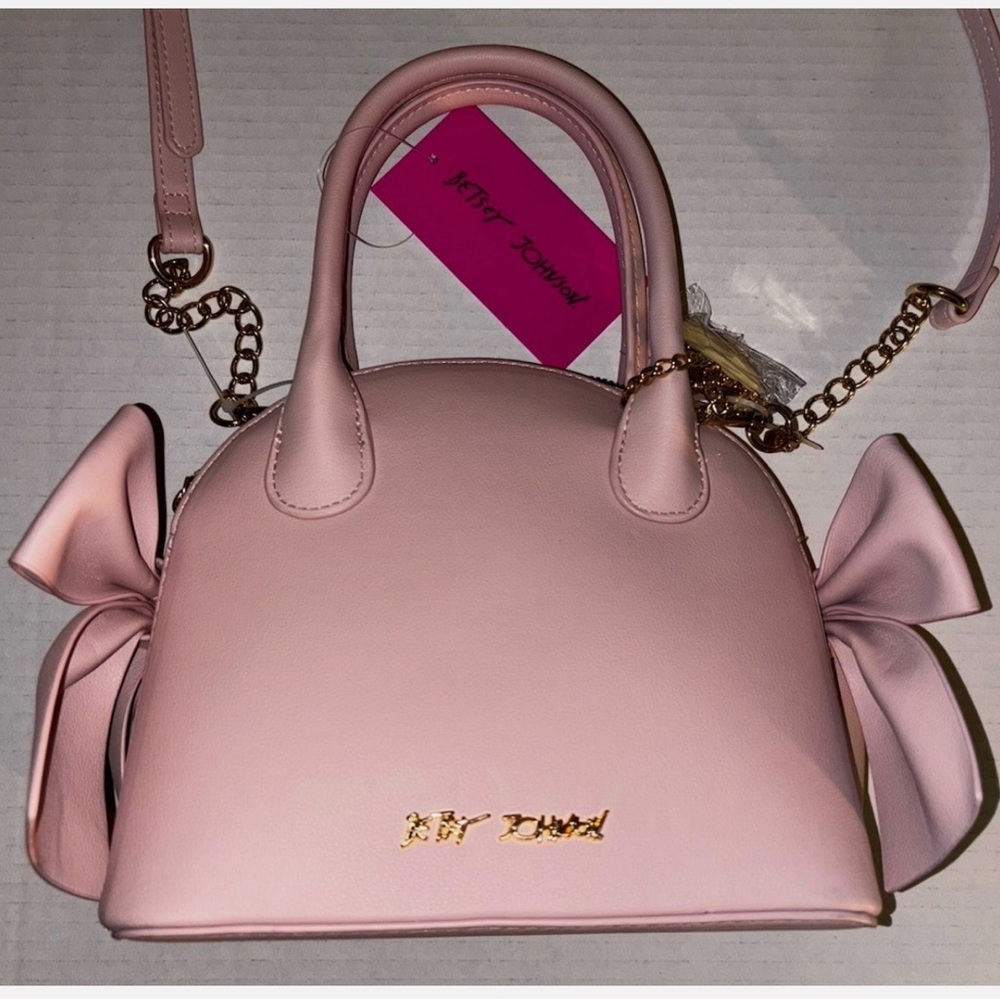 BETSEY JOHNSON Bow Satchel blush